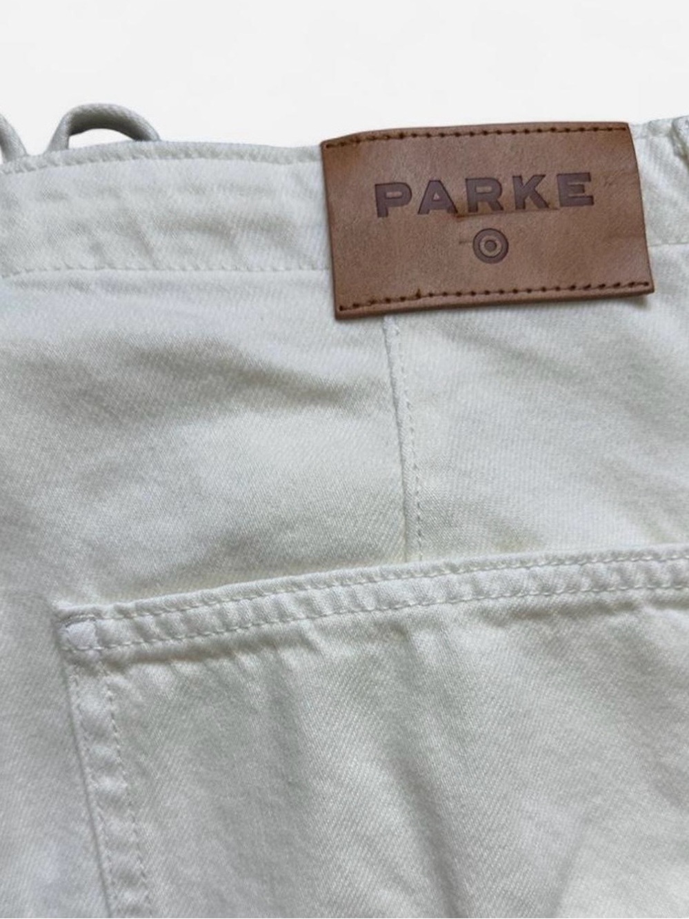 PARKE x Target Cream Wide Leg Drawstring Jeans Size 10 NWT